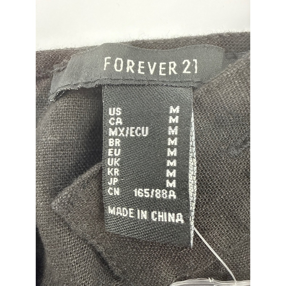Forever 21 Womens Black Linen Blend Button Back Crop Tank Top Size M NEW - Picture 3 of 7